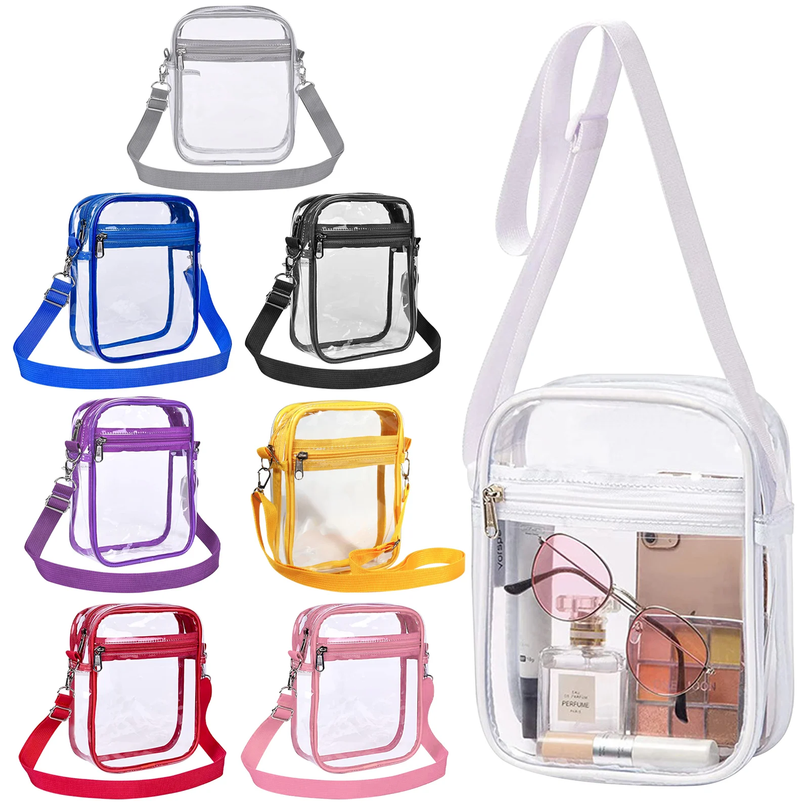 Women Bags Polene - Dames doorzichtige schoudertas Stadion goedgekeurd PVC