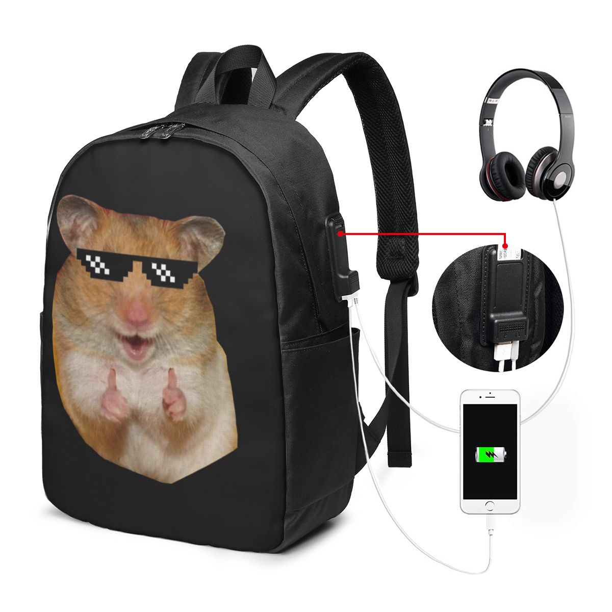 Women Bags For College - Grappige hamster rugzak reisnotebooktas computer student