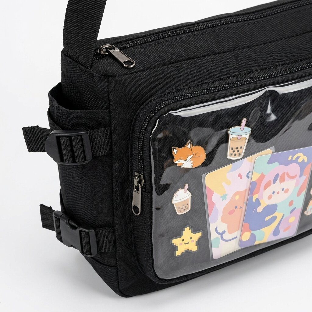 Women Bags Polene - Transparante Ita-schoudertas met canvas ritsvak, schattige