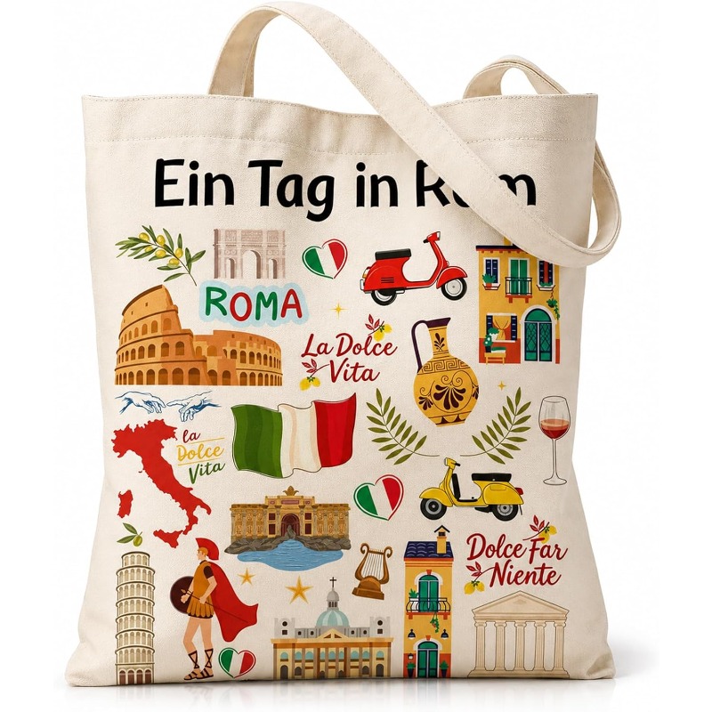 Women Bags Rome - Ecologische canvas draagtas 'Ein Tag in