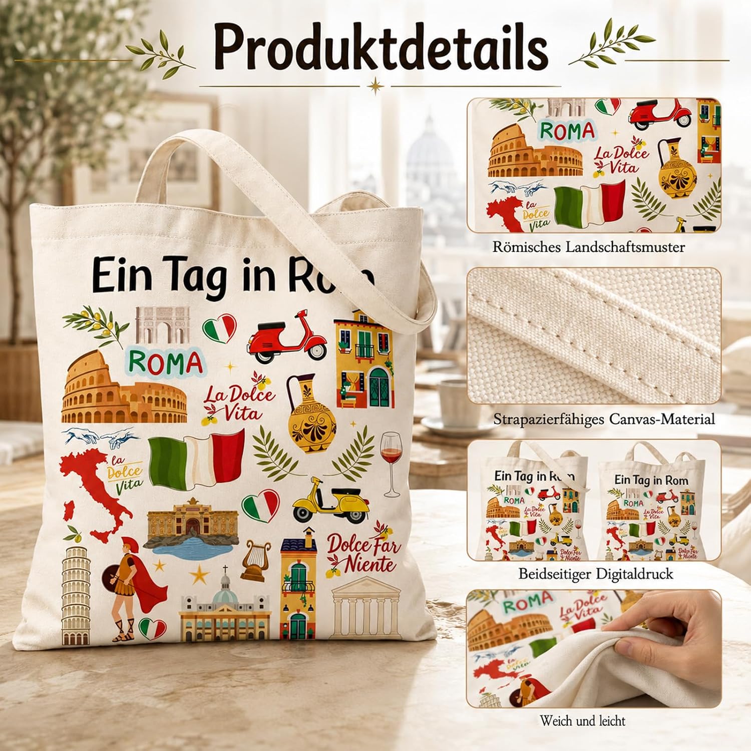 Ecologische canvas draagtas 'E - Women Bags Rome recensie en prijs