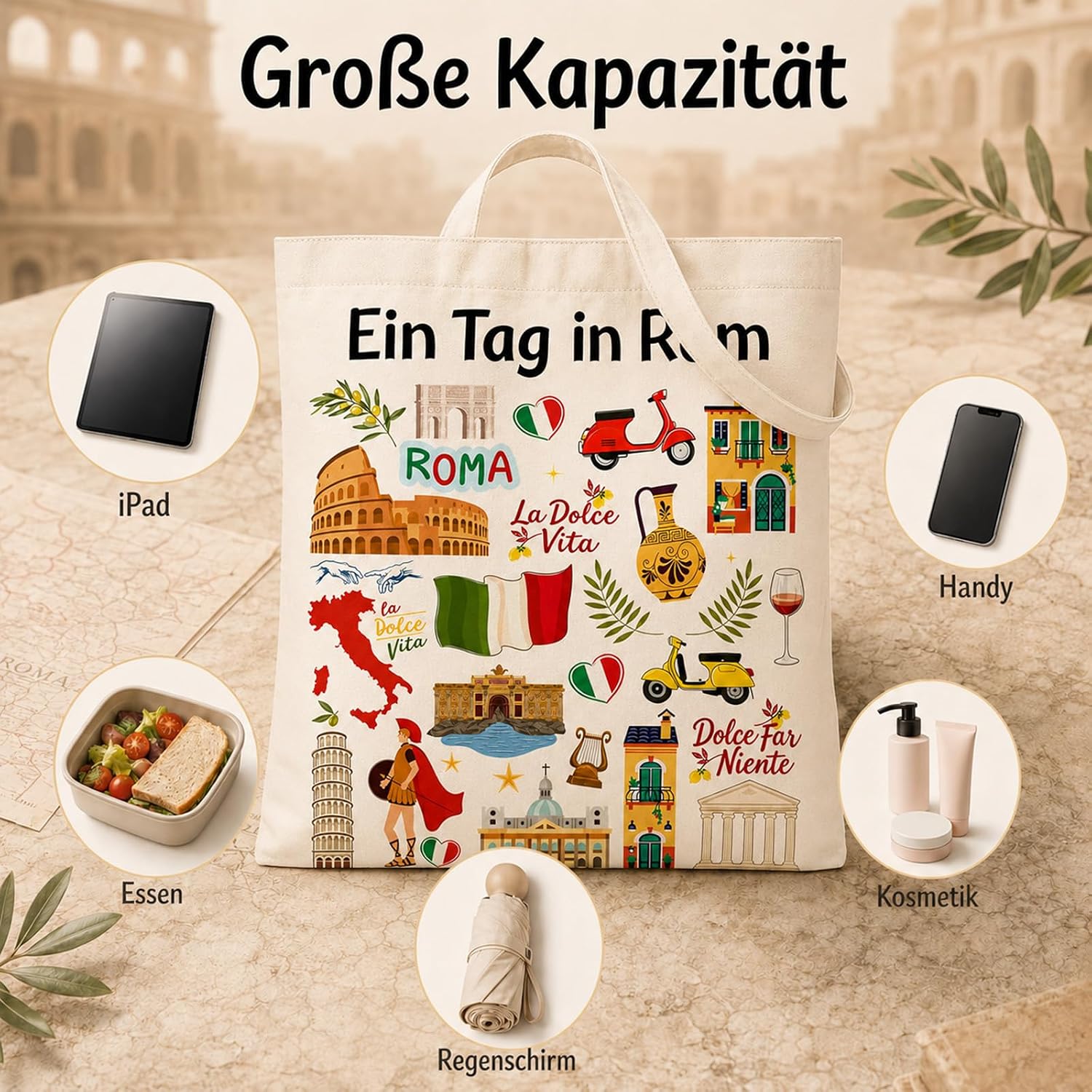 Ecologische canvas draagtas 'E - Women Bags Rome recensie en prijs