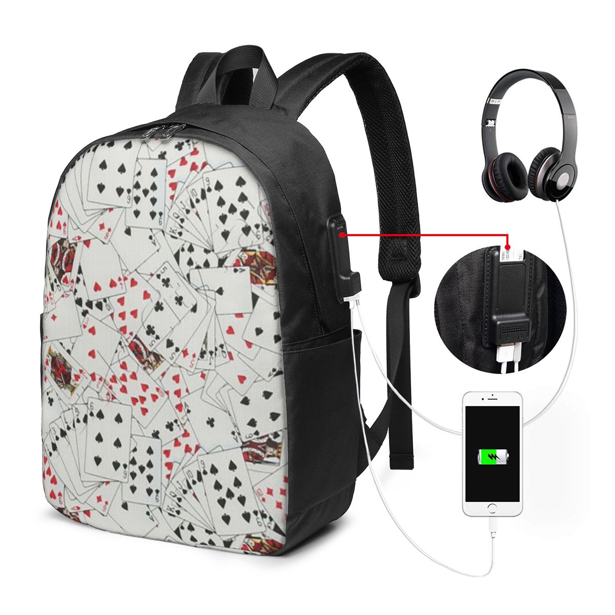 Speelkaarten Poker Print Rugza - Women Bags For College recensie en prijs
