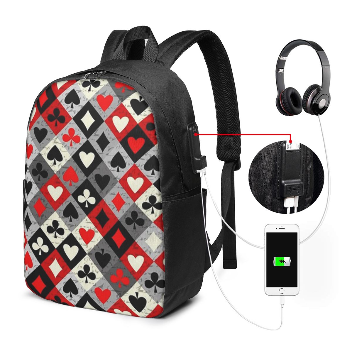 Speelkaarten Poker Print Rugza - Woman In Bag recensie en prijs